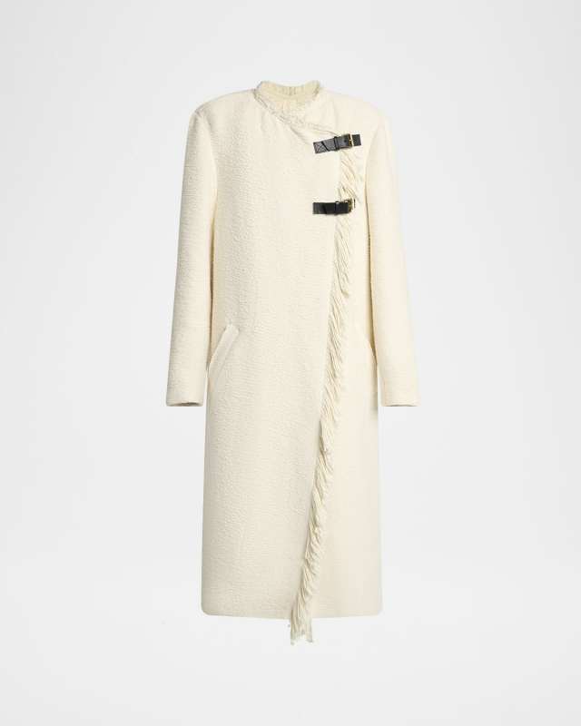 Gameia Long Fringe-Trim Linen Coat